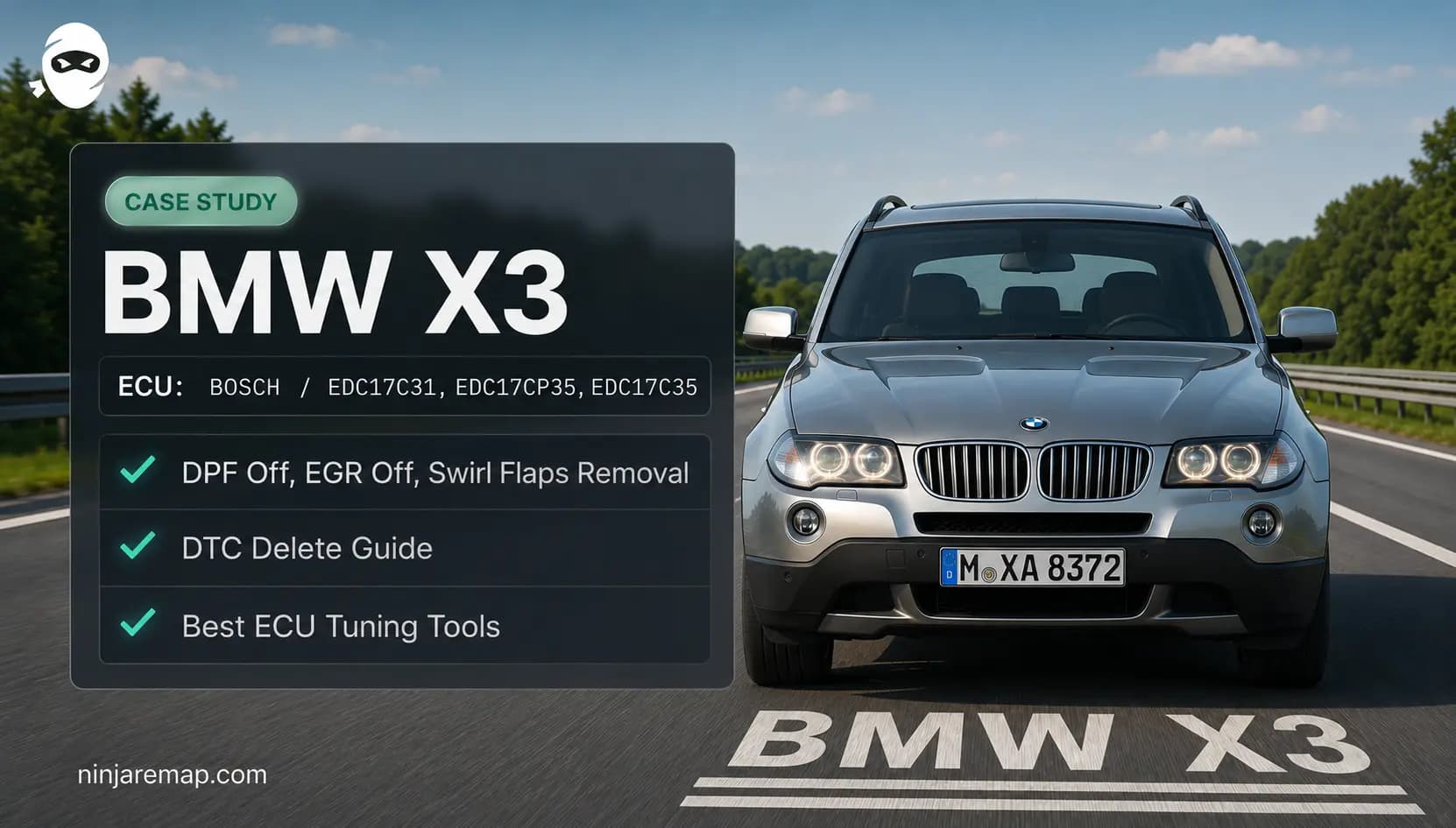 Online BMW X3 E83 DPF, EGR, DTC off and Swirl flaps removal service